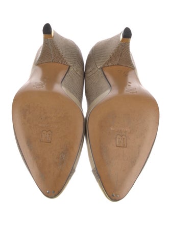 Bruno Magli Leather Animal Print D'Orsay Pumps