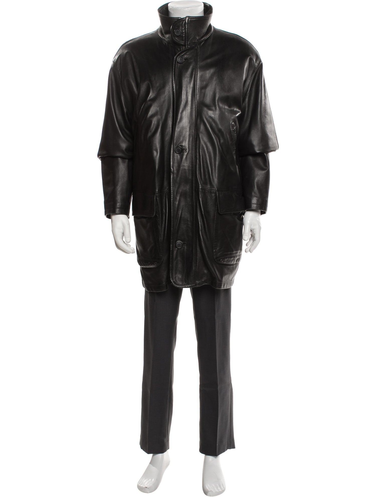 Bruno Magli Leather Parka