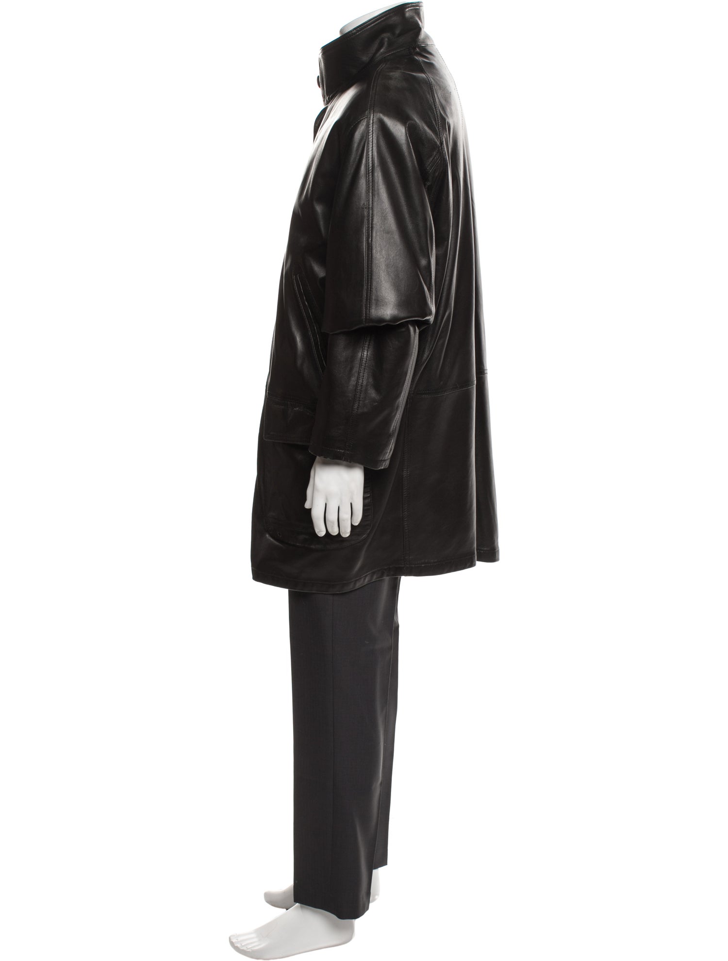 Bruno Magli Leather Parka