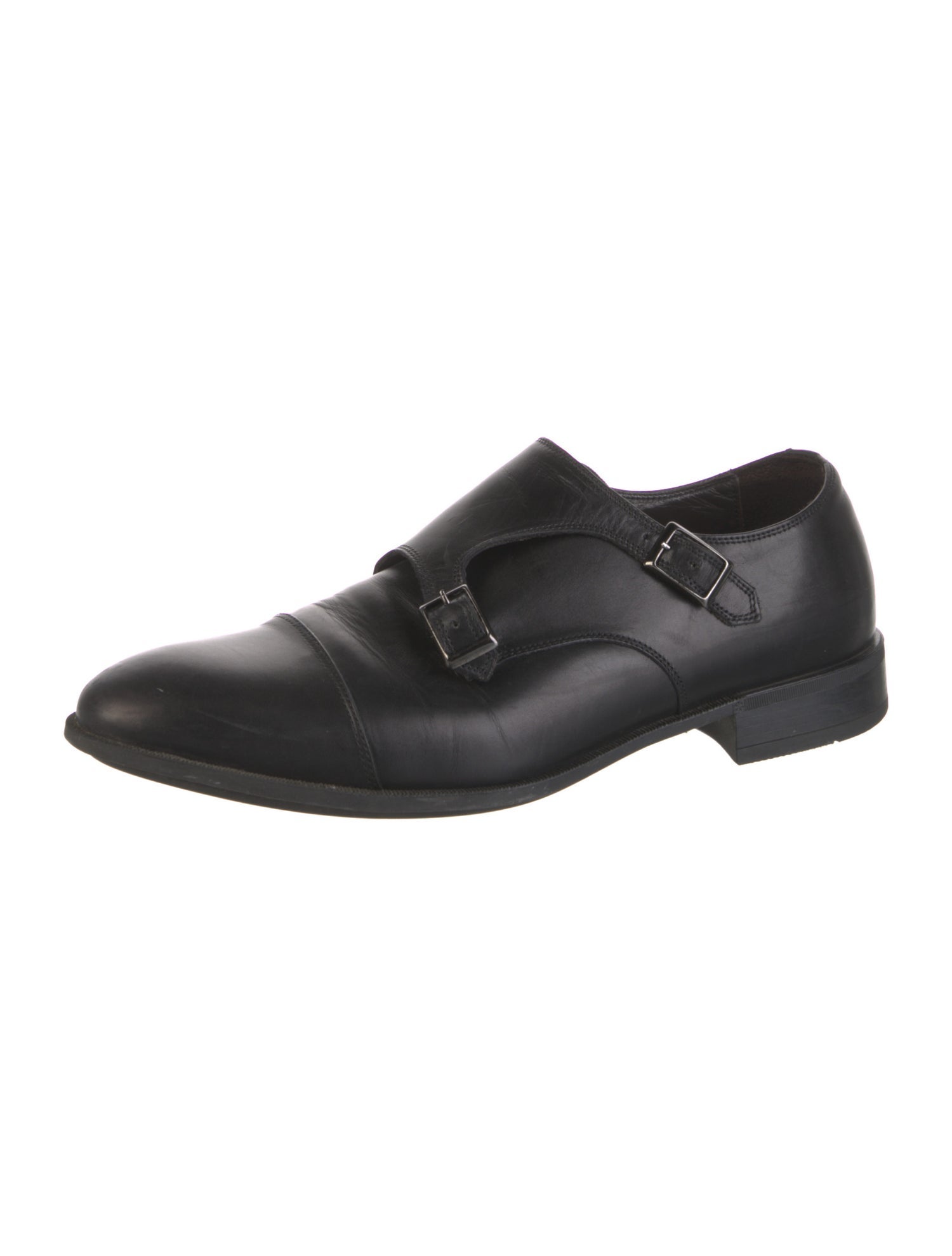 Bruno Magli Leather Monk Straps