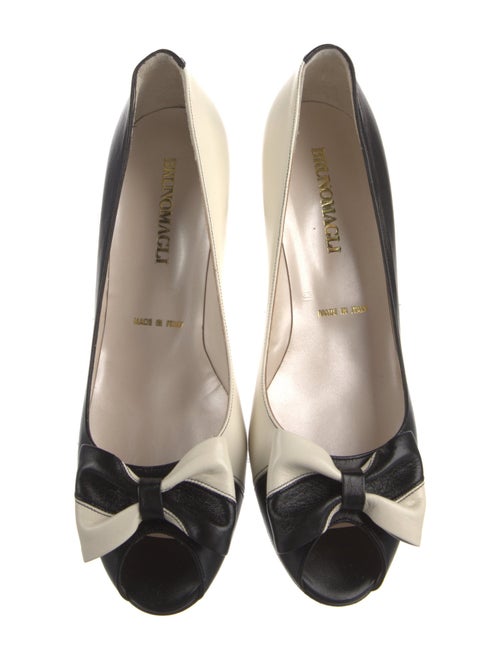 Bruno Magli Leather Bow Accents Pumps