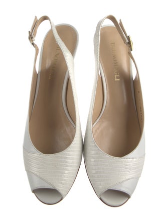 Bruno Magli Leather Cutout Accent Slingback Pumps