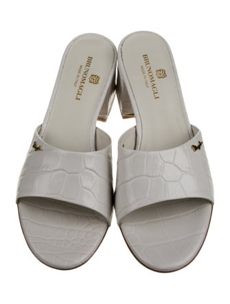 Bruno Magli Embossed Leather Slides