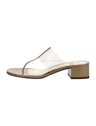 Bruno Magli Patent Leather T-Strap Sandals