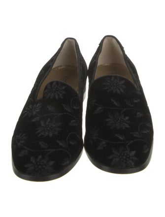 Yves Saint Laurent Velvet Embroidered Accent Loafers