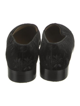 Yves Saint Laurent Velvet Embroidered Accent Loafers