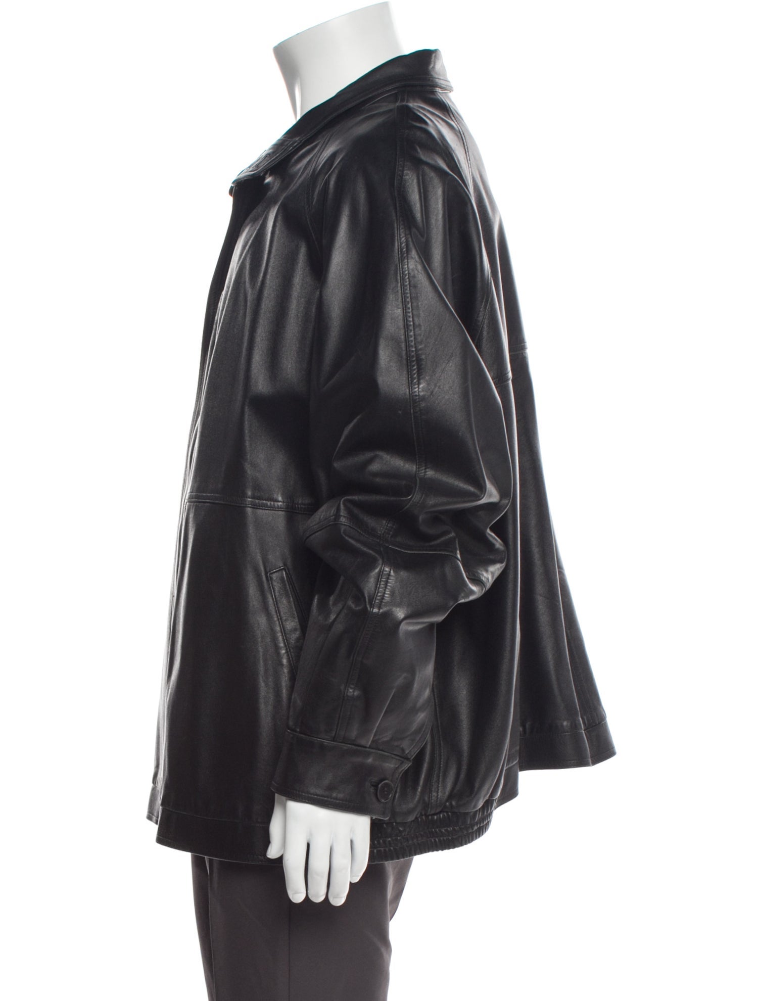 Bruno Magli Leather Trucker Jacket