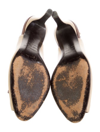 Bruno Magli Leather Bow Accents Slingback Pumps