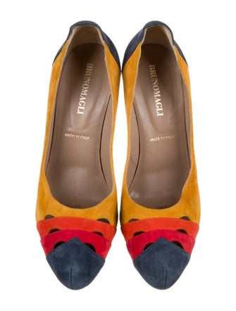 Bruno Magli Suede Colorblock Pattern Pumps