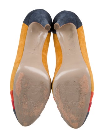 Bruno Magli Suede Colorblock Pattern Pumps