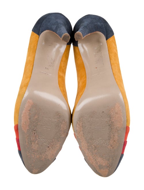 Bruno Magli Suede Colorblock Pattern Pumps