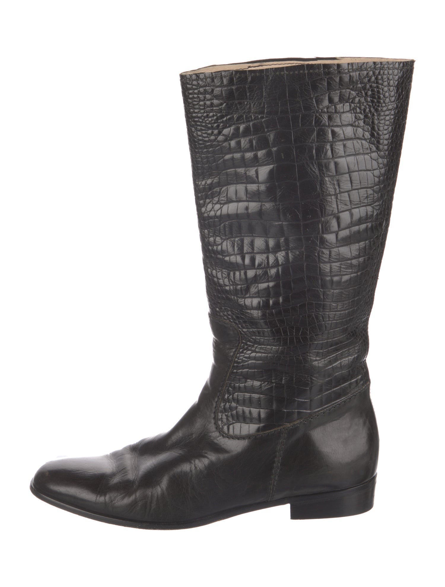 Bruno Magli Crocodile Riding Boots