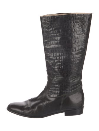 Bruno Magli Crocodile Riding Boots