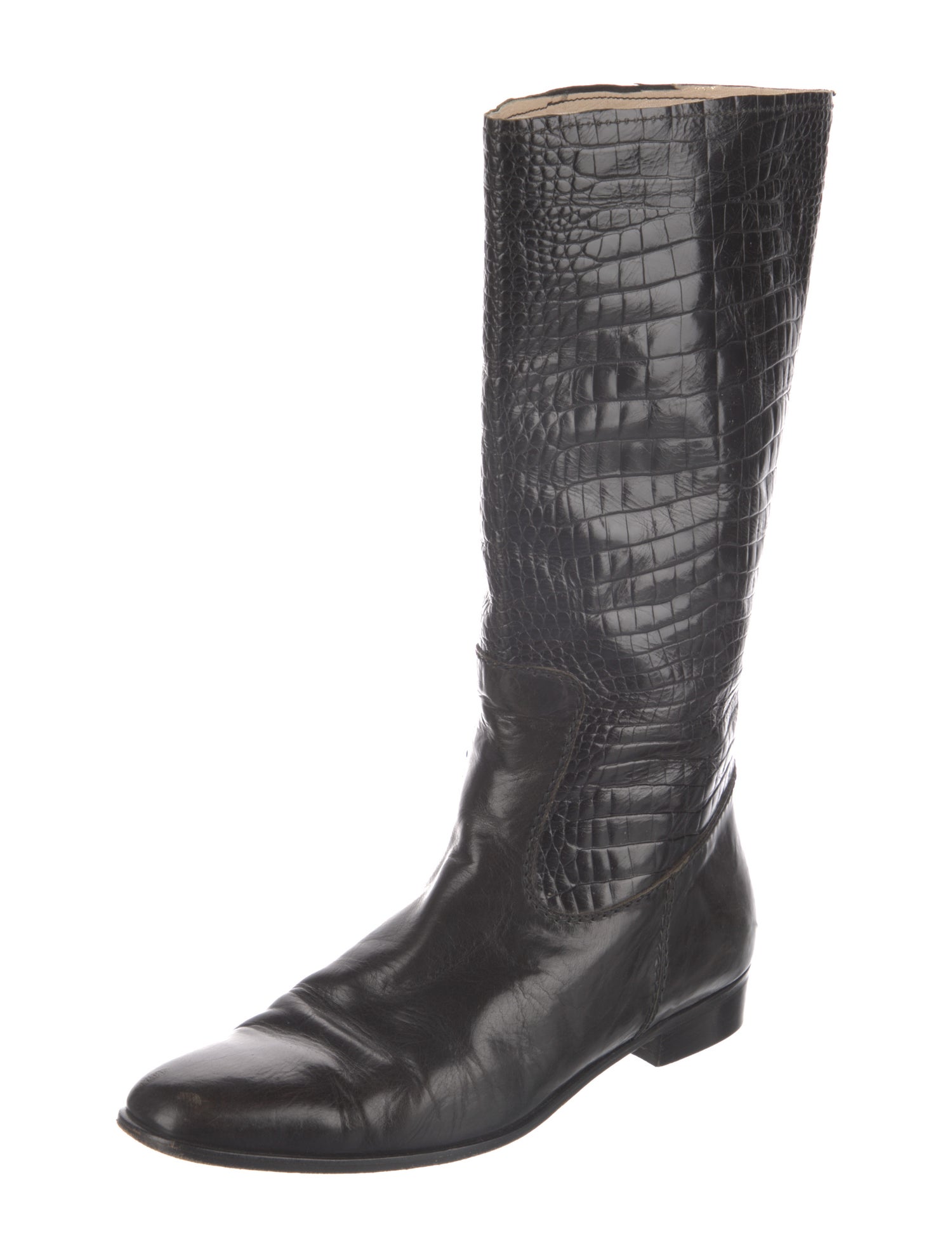 Bruno Magli Crocodile Riding Boots