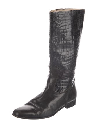 Bruno Magli Crocodile Riding Boots