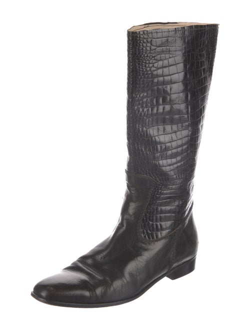 Bruno Magli Crocodile Riding Boots