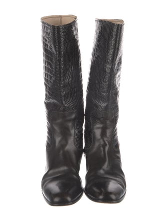 Bruno Magli Crocodile Riding Boots