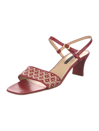 Bruno Magli Leather Printed Slingback Sandals