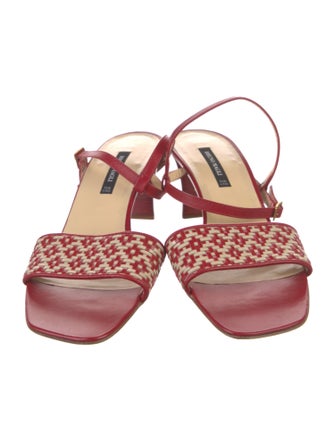 Bruno Magli Leather Printed Slingback Sandals