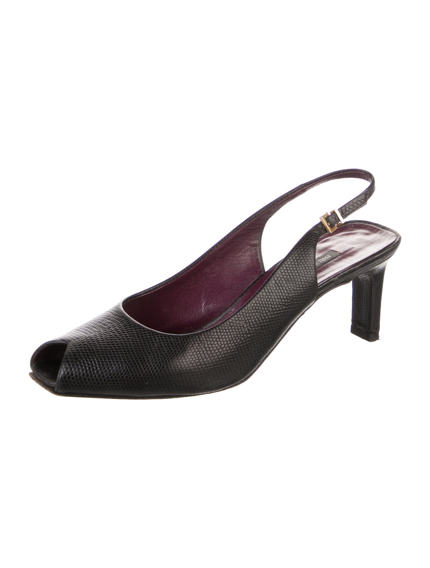 Bruno Magli Embossed Leather Slingback Pumps