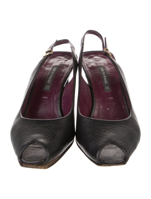 Bruno Magli Embossed Leather Slingback Pumps
