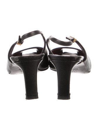 Bruno Magli Embossed Leather Slingback Pumps