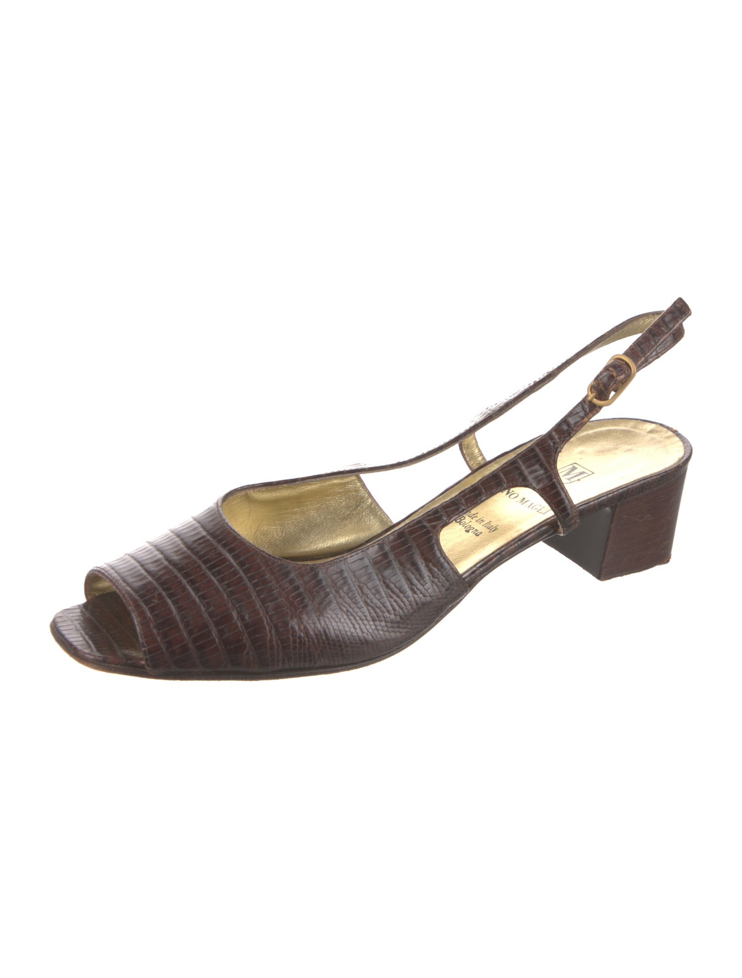 Bruno Magli Leather Animal Print Slingback Pumps