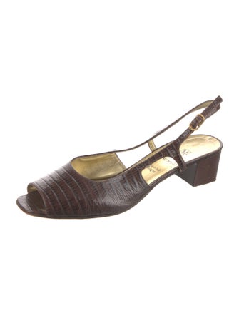 Bruno Magli Leather Animal Print Slingback Pumps