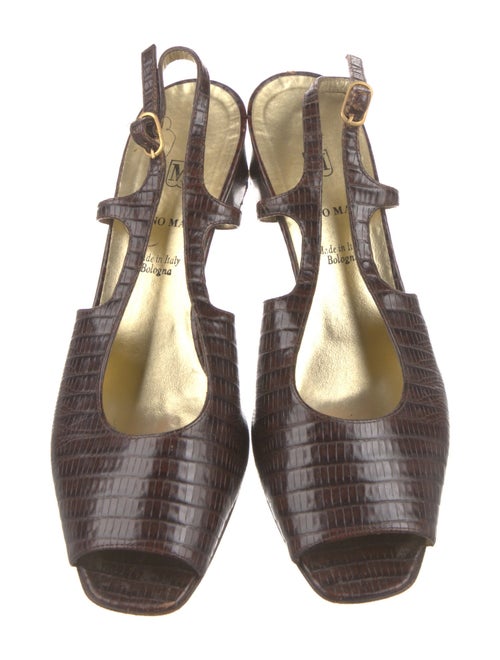 Bruno Magli Leather Animal Print Slingback Pumps