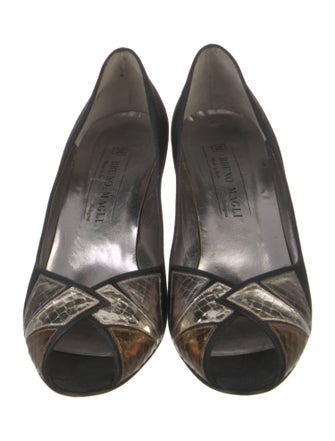 Bruno Magli Suede Floral Print Pumps