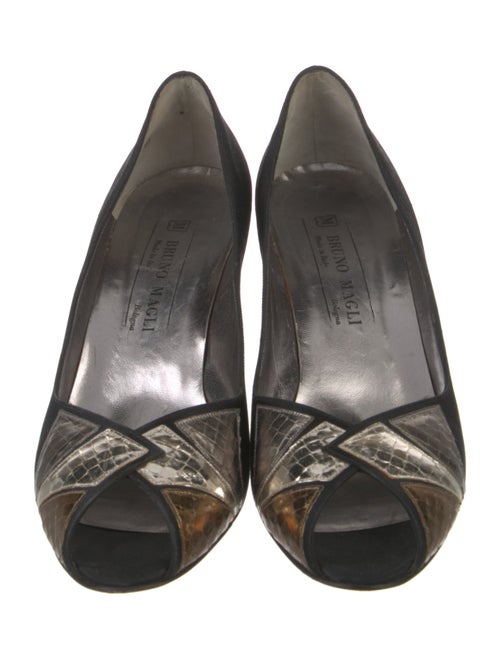 Bruno Magli Suede Floral Print Pumps