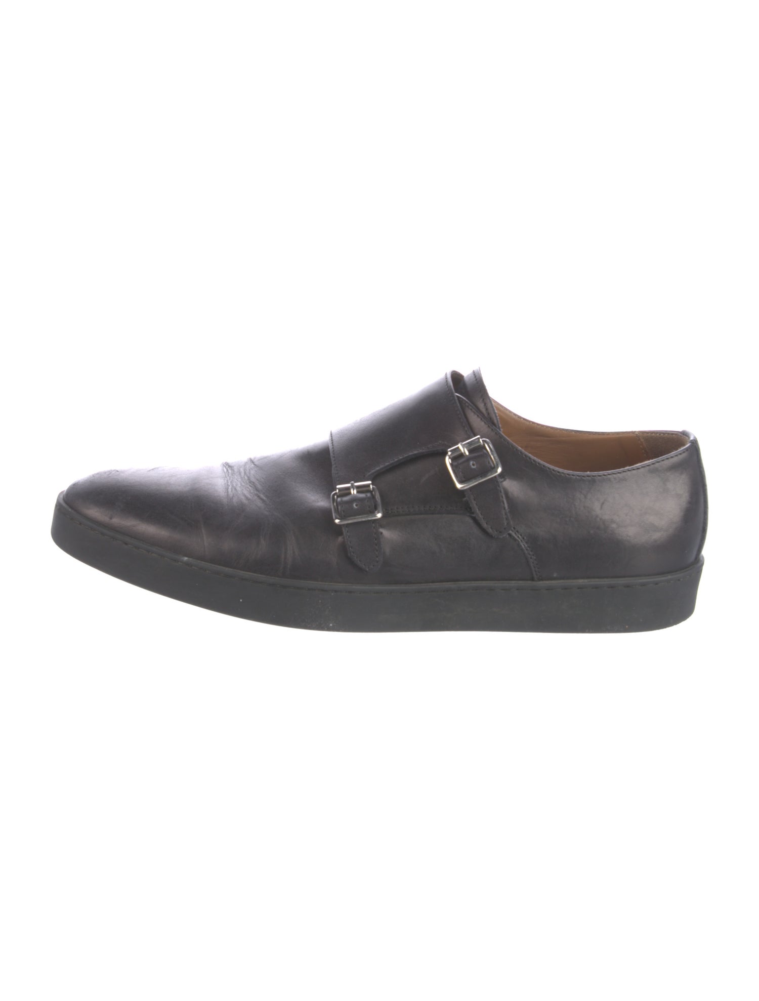 Bruno Magli Leather Monk Straps
