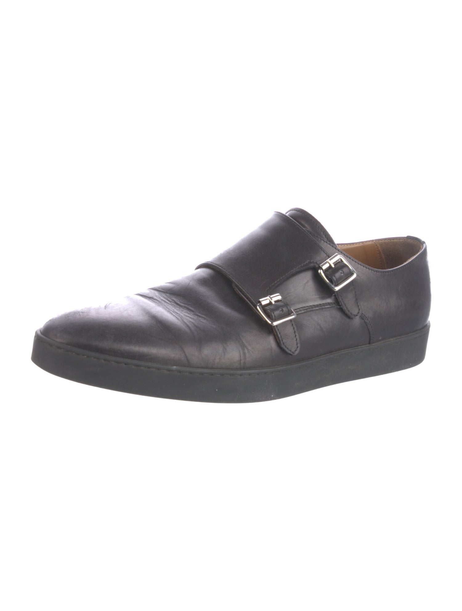 Bruno Magli Leather Monk Straps