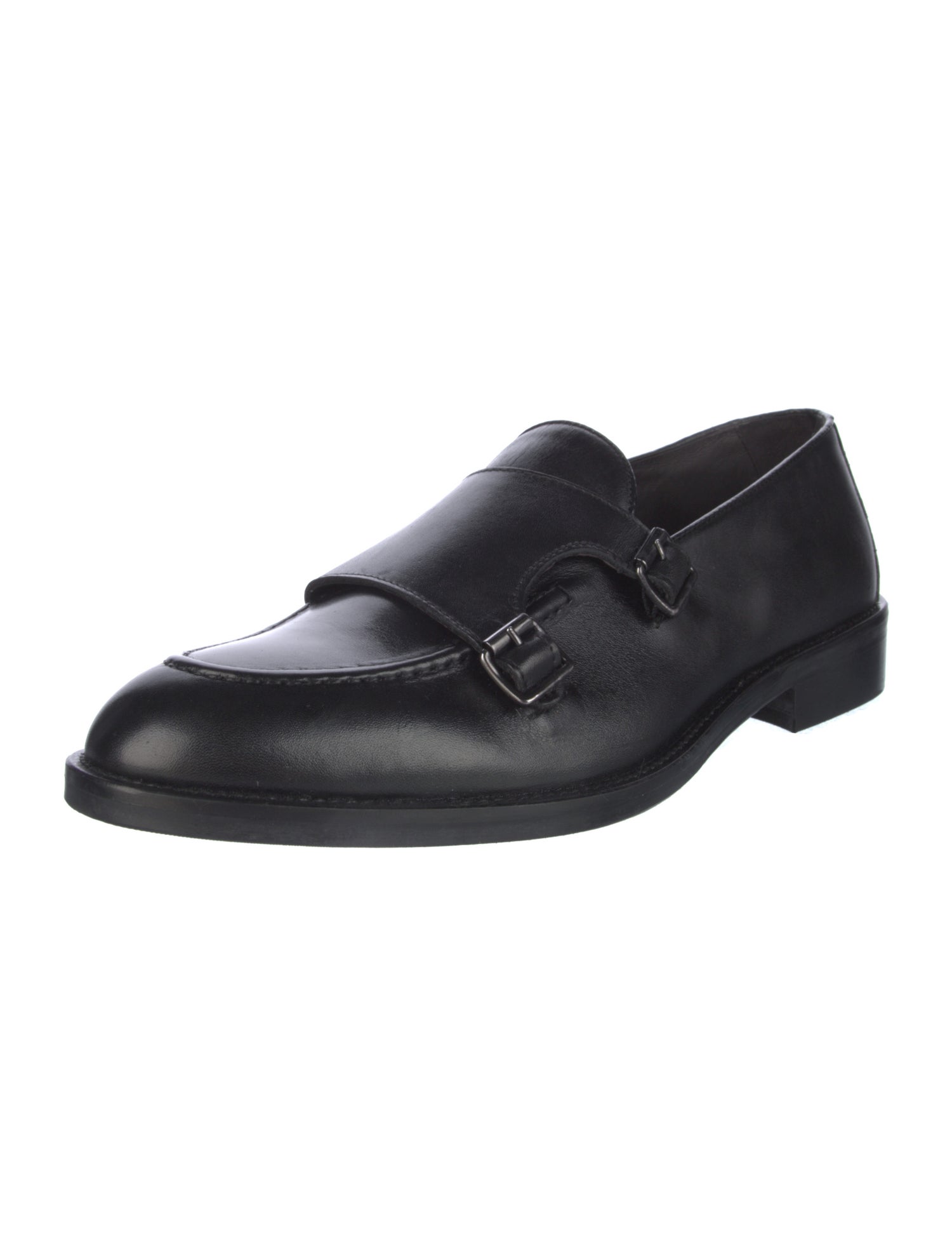 Bruno Magli Leather Monk Straps