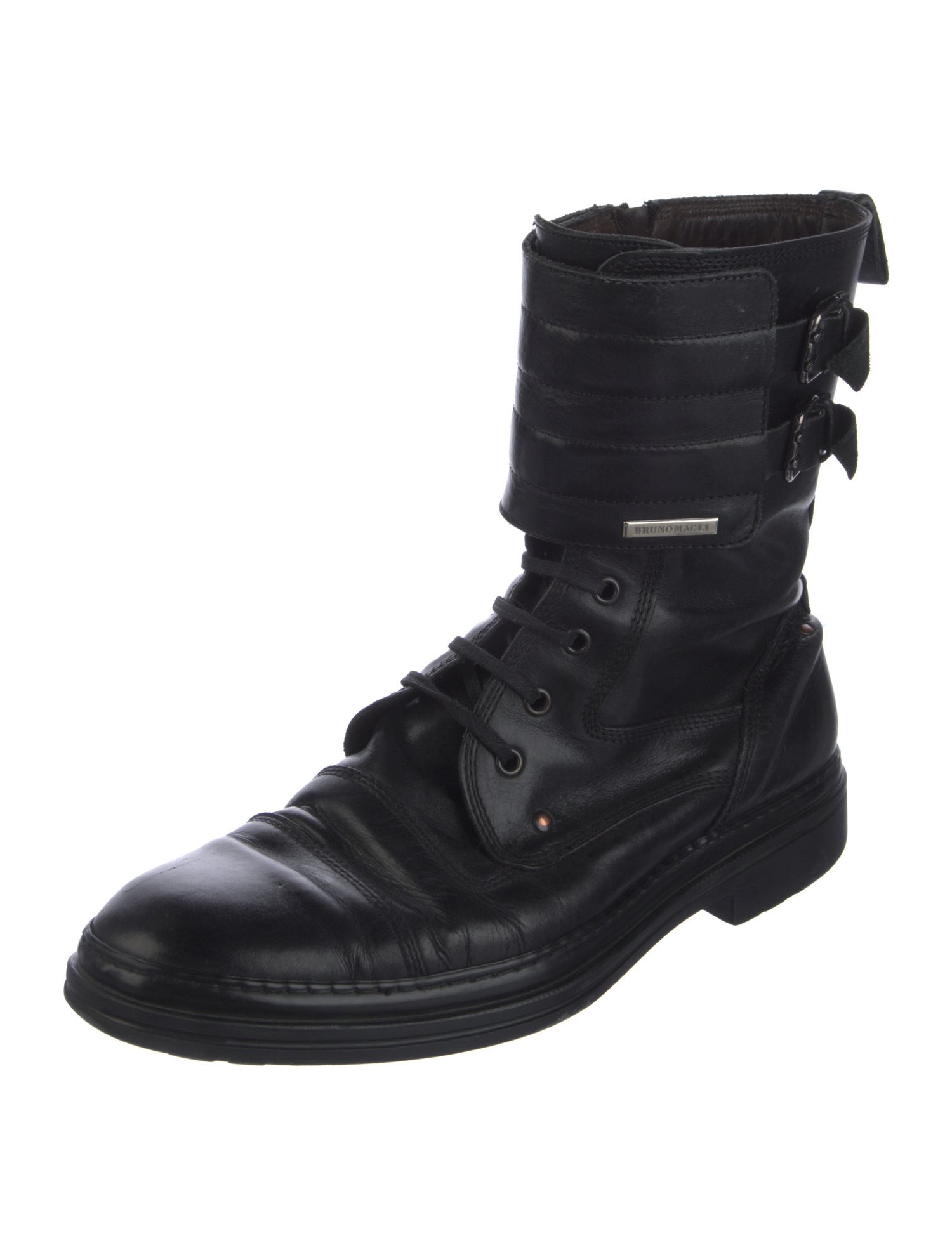 Bruno Magli Leather Combat Boots