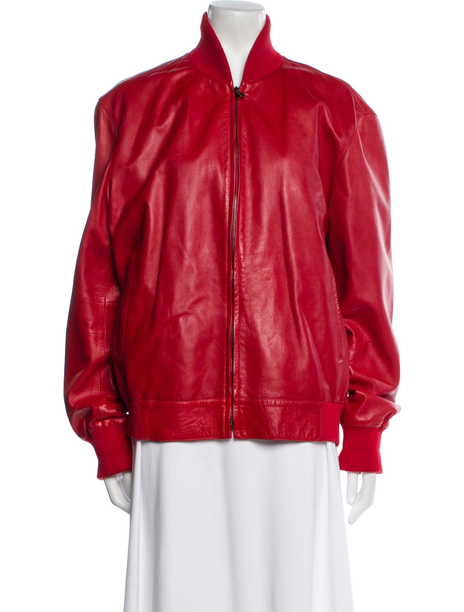 Bruno Magli Leather Bomber Jacket