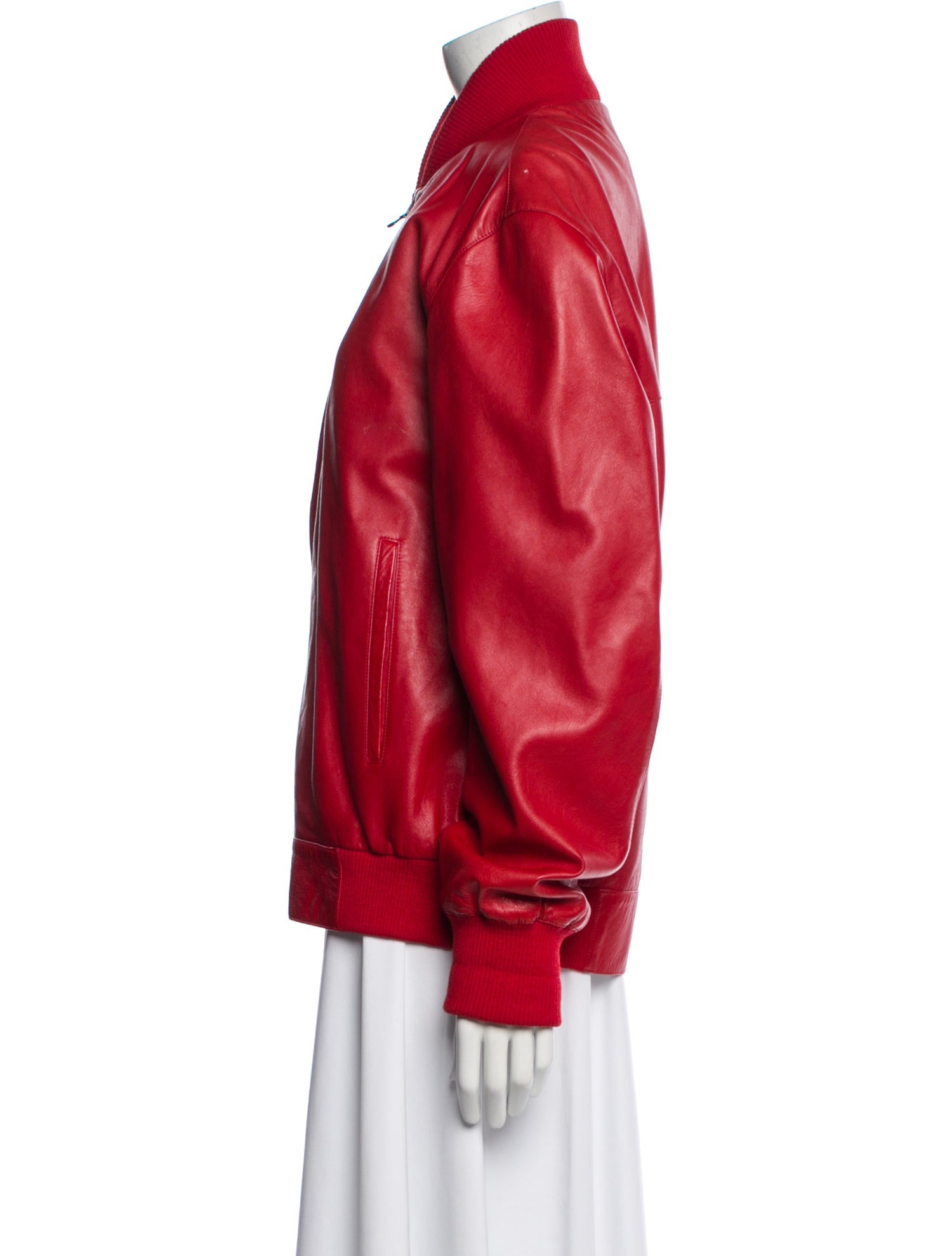 Bruno Magli Leather Bomber Jacket