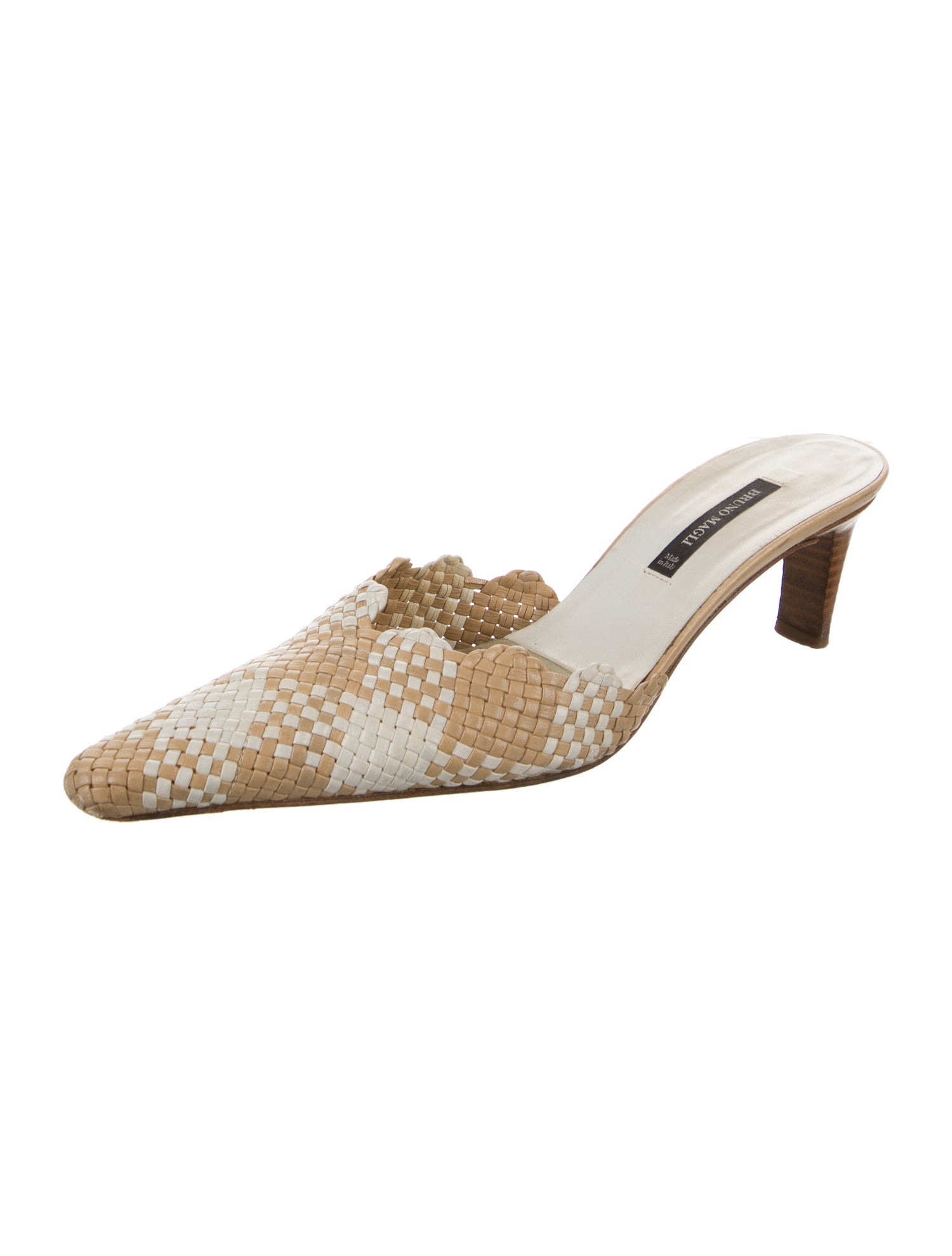 Bruno Magli Leather Colorblock Pattern Mules
