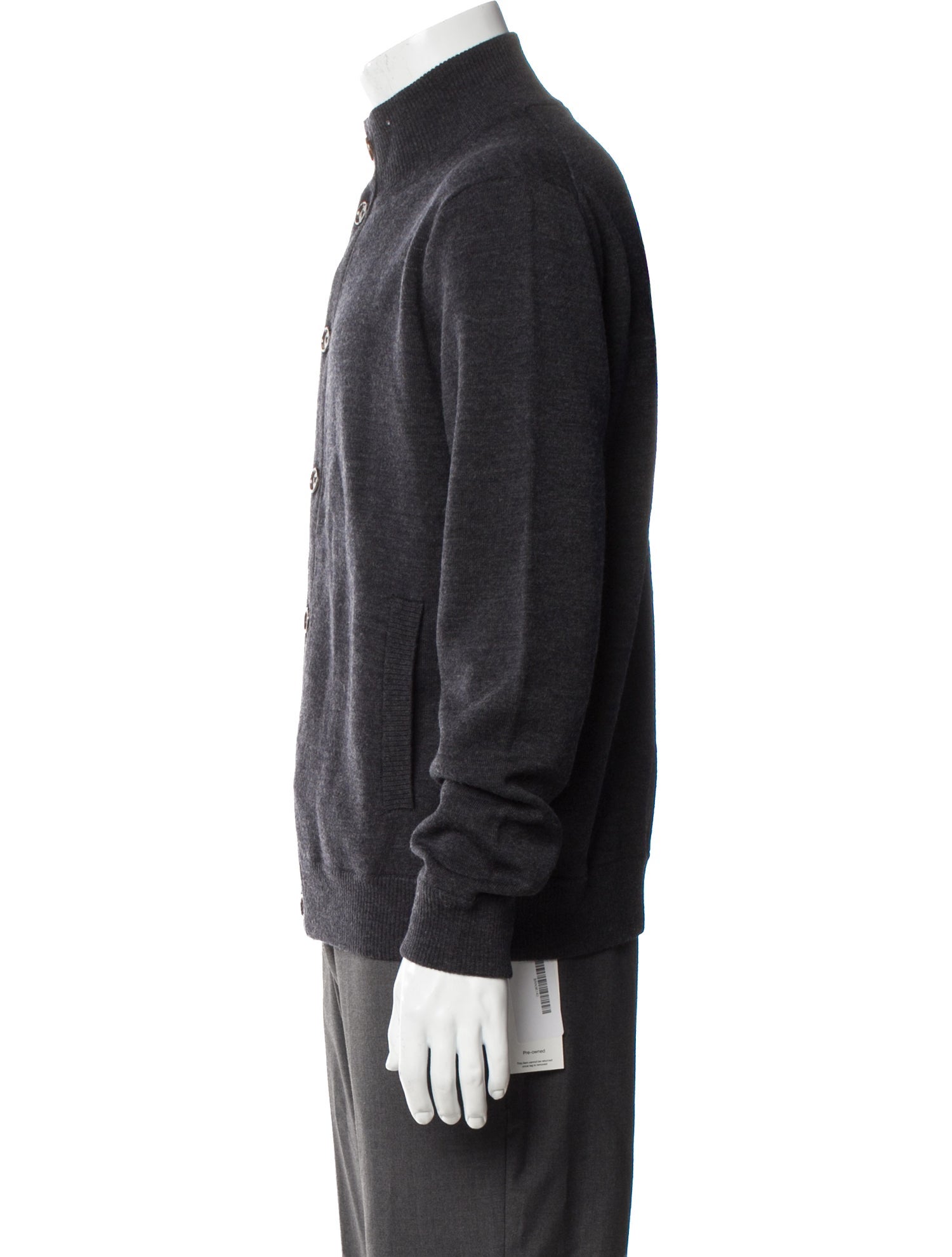 Bruno Magli Merino Wool Mock Neck Cardigan w/ Tags