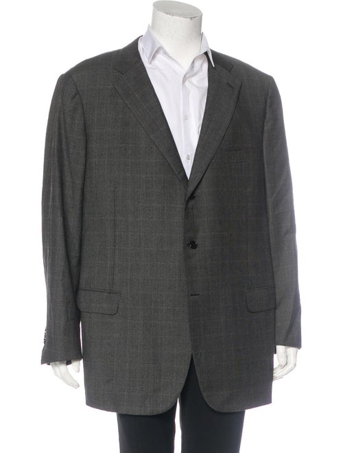 Brioni Pinciso Wool Windowpane Blazer wool