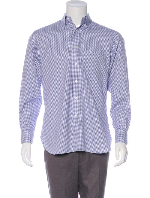 Brioni Checkered Dress Shirt white