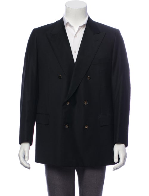 Brioni Wool Double Breasted Blazer black