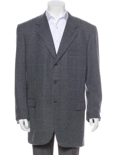 Brioni Wool Plaid Blazer grey
