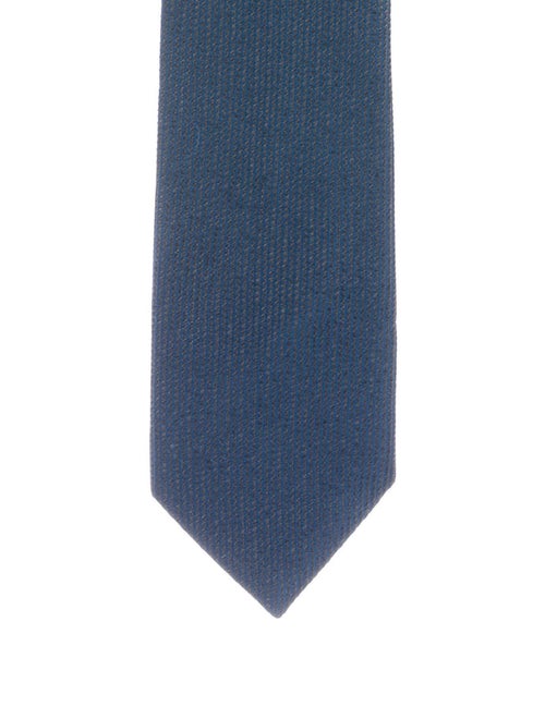 Brioni Silk Woven Tie blue
