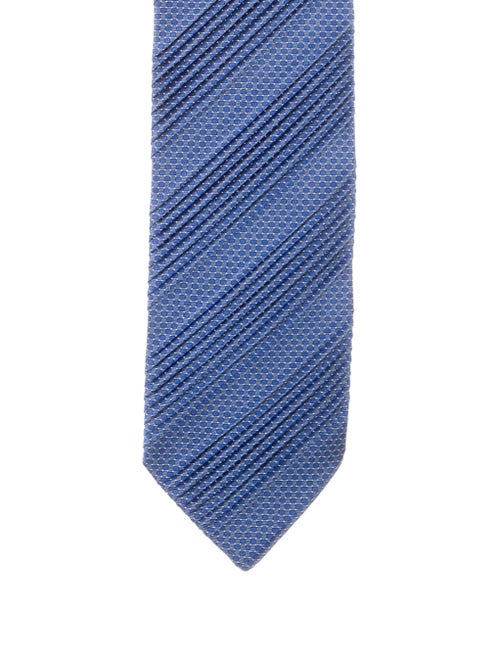 Brioni Silk Printed Tie blue