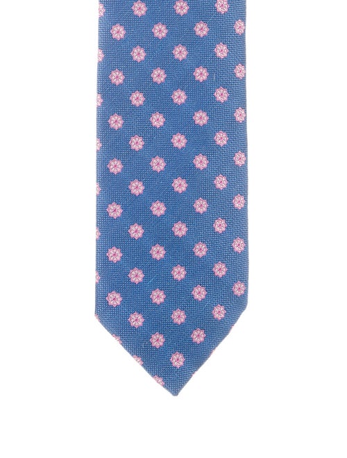 Brioni Silk Printed Tie blue