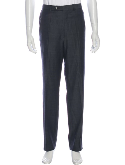 Brioni Striped Dress Pants Blue