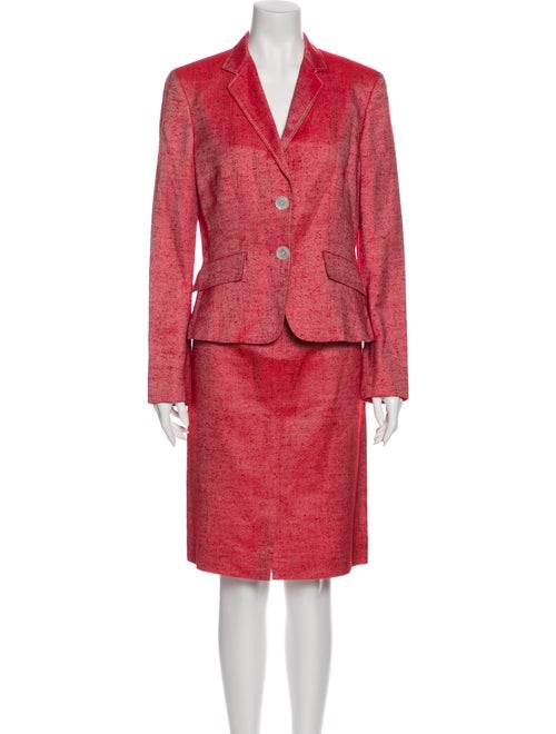 Brioni Silk Skirt Suit Red