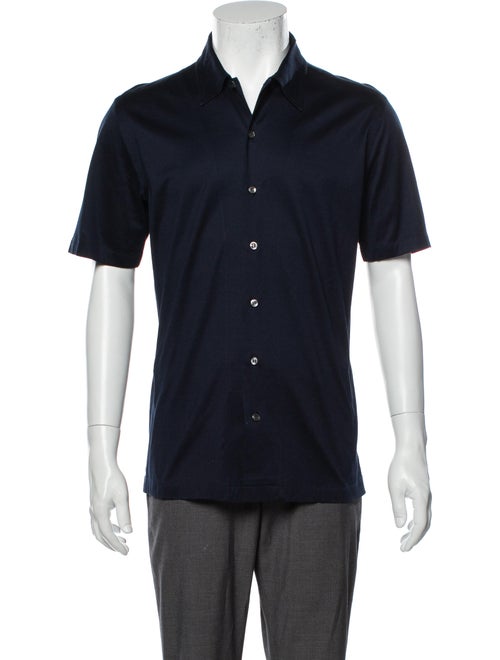 Brioni Short Sleeve Shirt Blue
