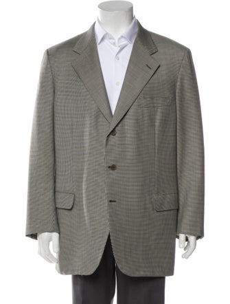Brioni Wool Houndstooth Print Blazer